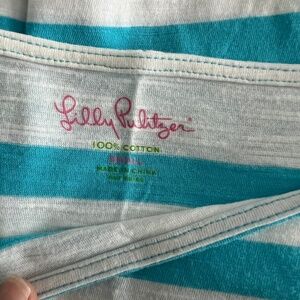 Lilly Pulitzer Boatneck Cotton Blue and White Stripe Dress, Size small